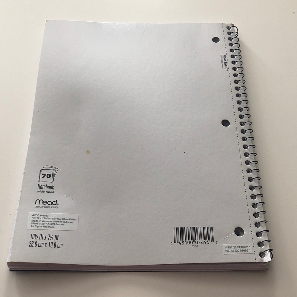 🛍️ Mead Wide Ruled Spiral Notebook - Picture 4 of 4